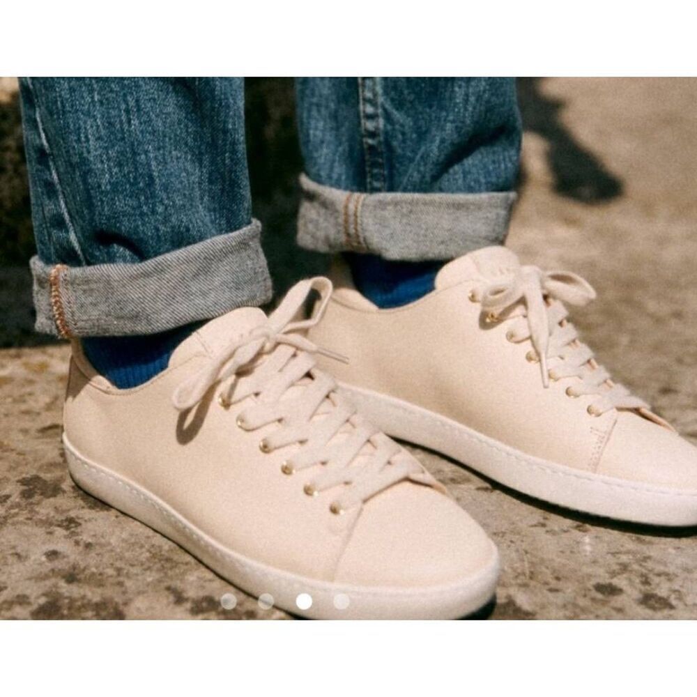 Sezane Jack Trainers in Smooth Ecru sz 39